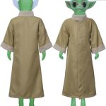 Mandalorian Yoda Baby Cosplay Costume Star Wars Children's Robe Set Halloween Cross-Border Stock Adult Stage Performance Costume