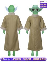 Mandalorian Yoda Baby Cosplay Costume Star Wars Children's Robe Set Halloween Cross-Border Stock Adult Stage Performance Costume