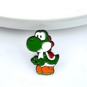 Green Dinosaur Custom Metal Medal Badge Cute Cartoon Creative Game Character Bomber Man Embroidery Pin - Image 2