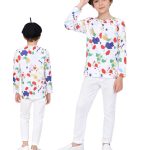 Children's Artist Painter Cosplay Long Sleeve Printed Shirt Beret Halloween Role-playing Costume Adult Stage Performance Wear