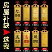 Custom Metal Medal Badge Copper Painted House Corner Decoration Northwest Orientation Lo Shu Grid Yellow Bronze - Image 2