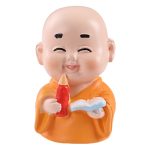 微景观创意顽皮四不禅意小和尚装饰配件小沙弥车载桌面茶桌小摆件