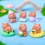 Adorable Capybara Resin Decorative Ornaments Customizable DIY Accessories for Miniature Landscape Summer Water Party Decor