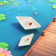 Creative Miniature Floating Flower Paper Boat Customizable Decorative Ornament Aquarium Decoration DIY Accessory Desktop Display - Image 3