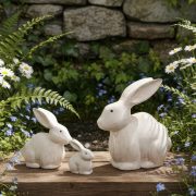 Retro American Wooden Decorative Rabbit Ornaments for Garden Courtyard Balcony Outdoor Display Family of Three Animal Theme - Image 2