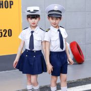 Children's Military Uniform Army Set Small Navy Performance Costume Air Force Student Chorus Toddler Boys Girls Reading - Image 3