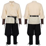 Adult Renaissance Medieval Pirate Performance Costume European American Caribbean Halloween Trousers for Stage Show - Image 2