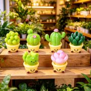 New Resin Simulation Cactus Decorative Ornaments Cute Smiling Face Mini Potted Dollhouse DIY Resin Decorations Customizable - Image 2