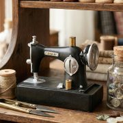 Retro Aged Craft Customizable Decorative Ornament Sewing Machine Bar Clothing Store Decorations Resin Artifacts - Image 4