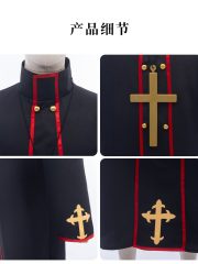 Halloween Cosplay Horror Wizard Black Robe Medieval Priest Adult Stage Performance Costume for Unique Thrilling Look - Image 3
