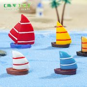 Creative Dual-Sail Miniature Boat Decorative Ornaments Customizable Handmade Resin Craft for Eco-Ball Ocean Scenery Decoration - Image 3