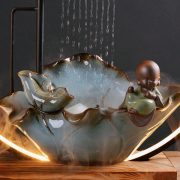 Creative Ceramic Flowing Water Fountain Home Living Room Humidifier Wealth Attracting Ornament Wholesale Gift Opening Moving - Image 3