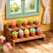 Customizable Decorative Ornaments Miniature Succulent Potted Plants Cartoon Tabletop Garden Scenery DIY Resin Crafts