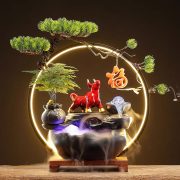 Creative Wealth Cat Flowing Water Fountain Ornament for Living Room Office Decor Desktop Circular Water New Chinese Style Gift Opening - Image 4