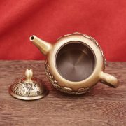 黄铜复古龙凤茶壶做旧中式茶具套装供奉用品客厅铜器观赏摆件批发 - Image 4