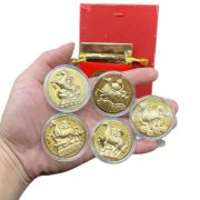 2026 Golden Foil Commemorative Coin Year Of Horse Lucky Symbol Metal Medal Badge Five Fortunes Approach Set New Year Gift - Image 5
