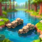 Customizable Decorative Ornaments Miniature Bonsai Landscape Anime Cartoon Zakka Simulation Five Log Bridges Resin Crafts - Image 3