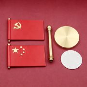 Factory Direct Sale Office Meeting Room Table Decoration Y-Shaped Flag Car Mounted Small Red Copper Flag Pole Wholesale - Image 4
