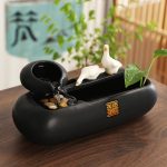 Ceramic Flowing Water Fountain Ornament Indoor Office Bedroom Living Room Decorative Humidifier Fish Tank Moving Gift