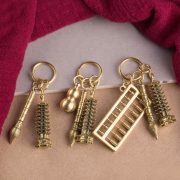 Custom Metal Medal Badge Car Keys Pendant L幸文昌塔文昌笔金榜题名活动算盘男女书包吊坠 Handmade Artifacts - Image 2