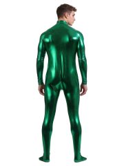 Men's Bright Leather Glued Tight-Fitting Costume Headless Full-Body Superzentai Stage Performance Outfit for Adults - Image 4