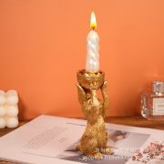 European Style Creative Rabbit Candlestick Customizable Decorative Ornament Resin Easter Bunny Tabletop Decoration Aromatherapy Candle Holder - Image 3