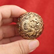Bronze Dragon And Phoenix Handball Wenhua Health Ball Walnut Model Small Handball Handle Piece Bronze Trinket Custom Metal Medal Badge - Image 4