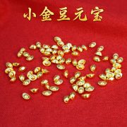 Solid Mini Metal Golden Yuanbao Wealth Attracting Desktop Ornaments Custom Metal Medal Badge Small Fortune Bowl