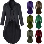 Gothic Style Adult Stage Performance Costume Black Steam Punk Victorian Era Jacket Men's Halloween Cross-Border Dress