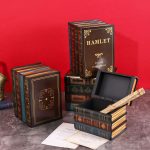Retro American Vintage Decorative Book Model Storage Box Desktop Decoration Wooden Craft Artifacts Photo Prop Organizer