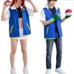 Halloween Cosplay Costume for Children Anime Pokemon Ash Trainer Stage Performance Outfit Fairy Elf Adult Stage Performance Costume