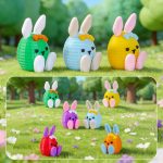 Cartoon Resin Craft DIY Easter Bunny Miniature Customizable Decorative Ornaments for Desktop Decoration