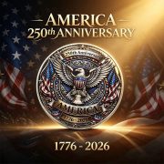 USA 250th Anniversary Custom Metal Medal Badge Gold-Plated Engraved Colorful Craft Collection Commemorative Gift Decorative Figurine - Image 4