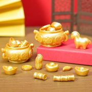 2026 Horse Year Fortune Attracting Golden Yuanbao Resin Figurine Customizable Decorative Ornaments Miniature Landscape Accessories
