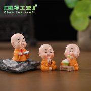 微景观创意顽皮四不禅意小和尚装饰配件小沙弥车载桌面茶桌小摆件 - Image 3