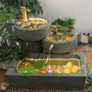 New Chinese Style Rural Stone Mill Waterfall Indoor Balcony Fish Tank Stone Basin Flowing Water Fountain Ornament Good Feng Shui - Image 3