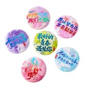 Creative Student Greeting Text Badge High Aesthetic Value 58mm Tinplate Badge Wholesale Custom Metal Medal Badge - Image 5