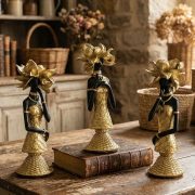 Retro African Elegant Goddess Figure Decorative Ornament Customizable Resin Craftwork for TV Cabinet Desktop Decoration