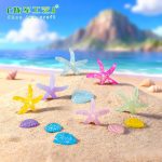 Customizable Decorative Crystal Star Shell Ornament Miniature Resin DIY Landscape Desktop Decoration Mobile Phone Case Accessory