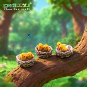 苔藓微景摆件观多肉盆栽造景装饰仿真卡通黄鹂鸟窝迷你微缩小摆件 - Image 3
