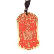 黄铜朱砂太岁将军令吊坠项链护身符挂件平安财运享通好运佩戴礼物 - Image 5