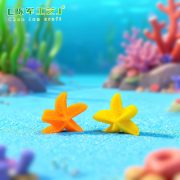 迷你彩色海星 微景观摆件 树脂工艺品装饰配件地中海 五角小海星 - Image 4