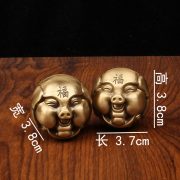 黄铜福猪诸事顺心手球核桃龙头核桃醒狮财神手球手把玩件纯铜文玩 - Image 4