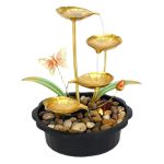 Simplified Home Decorative Flowing Water Fountain Ornament for Desktop TV Cabinet Coffee Table Office Circular Water Flow Decoration