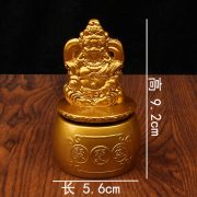 Alloy Wealth God Ornaments Rotating Home Business Opening聚宝盆 Yellow Metal Crafts for Wholesale - Image 4