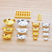 Hot Selling Mini Alloy Metal Craftwork Silver Yuanbao Electroplated Abacus Golden Bar Display Mobile Phone Case Accessory - Image 2