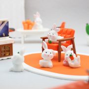 Creative Customizable Decorative Ornaments Little White Rabbit Dolls Resin Craft Vivid Desktop Car Miniatures DIY Accessories - Image 3