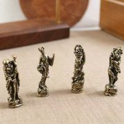 Retro Bronze Home Decor Office Desktop Tea Pet Handplaypiece Custom Metal Medal Badge Eight Immortals Cross Sea Small Ornament - Image 2