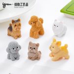Adorable Customizable Teddy Poodle Puppy Figurine Resin Craft DIY Decorative Ornament For Desktop Decoration