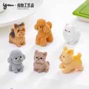 Adorable Customizable Teddy Poodle Puppy Figurine Resin Craft DIY Decorative Ornament For Desktop Decoration